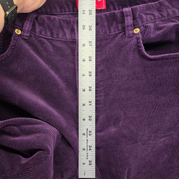Chaps Corduroy Pants Womens 12 Deep Purple Flare Leg Mid Rise Vintage 33x31 - Picture 9 of 9